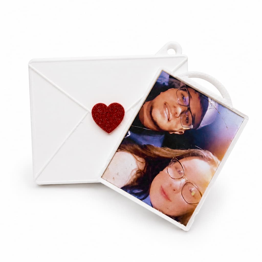 Chaveiro Porta Retrato Casal 3D | Mini Porta Fotos 3x4 | Presente Romântico | GL Print Lab