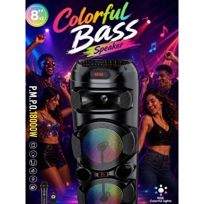 Caixa de Som Torre 80cm Multi Média Speaker – Som Potente e Alta Qualidade