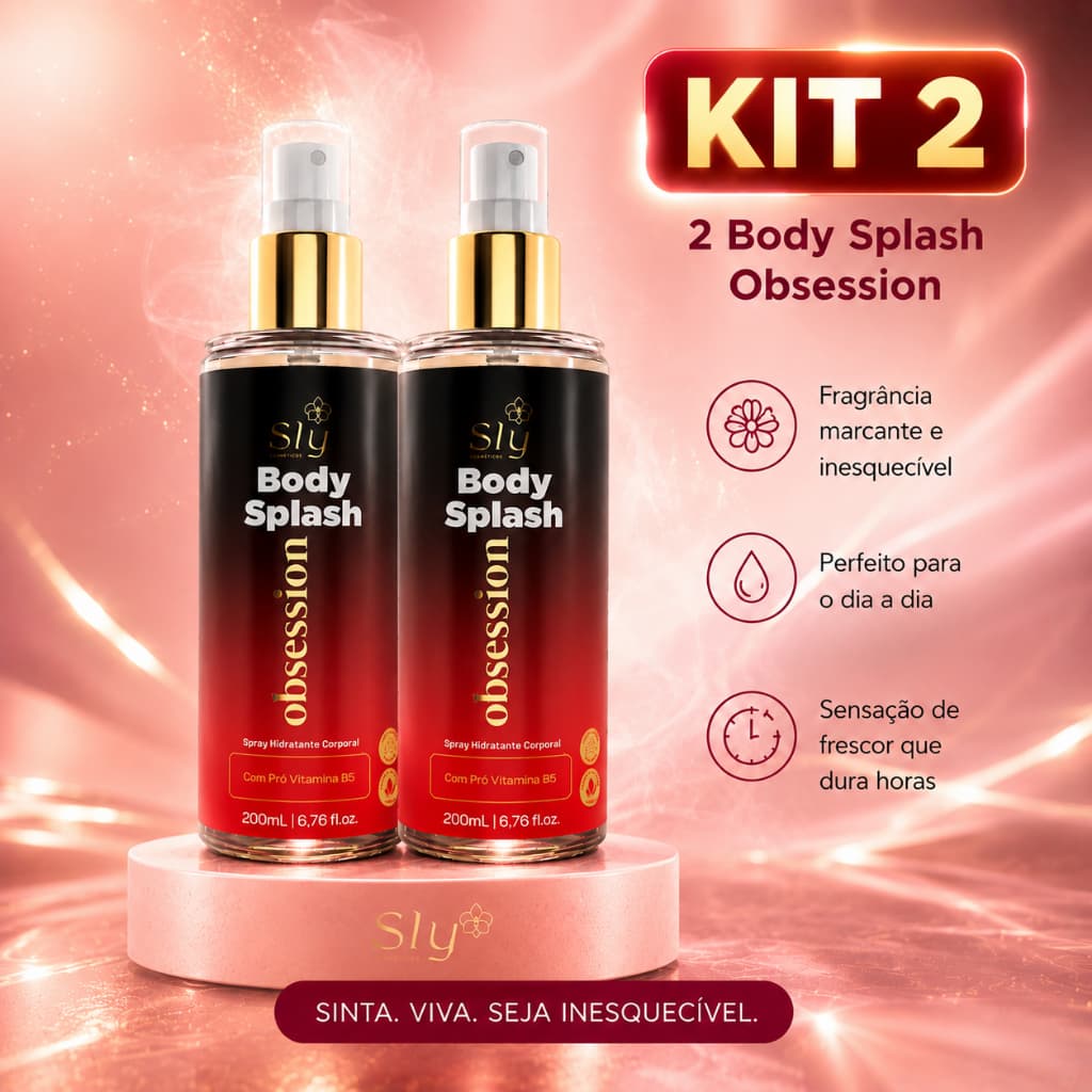 Kit 2 Body Splash Obsession Feminino 200ml | Perfume Cheiro Marcante e Longa Duração | Pure Nature