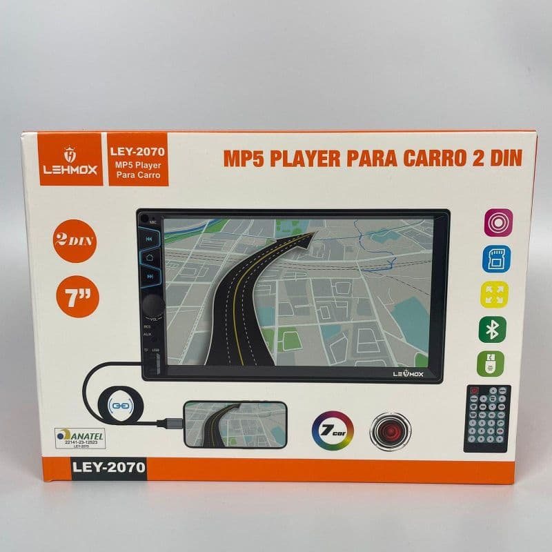 Mp5 Player Automotivo 2 Din Tela 7 Lehmox Ley-2070 Bluetooth