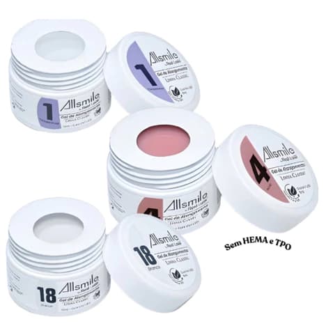 Kit C/2 Gel Alongamento Construtor Unhas AllSmile  -- Real Love SEM TPO