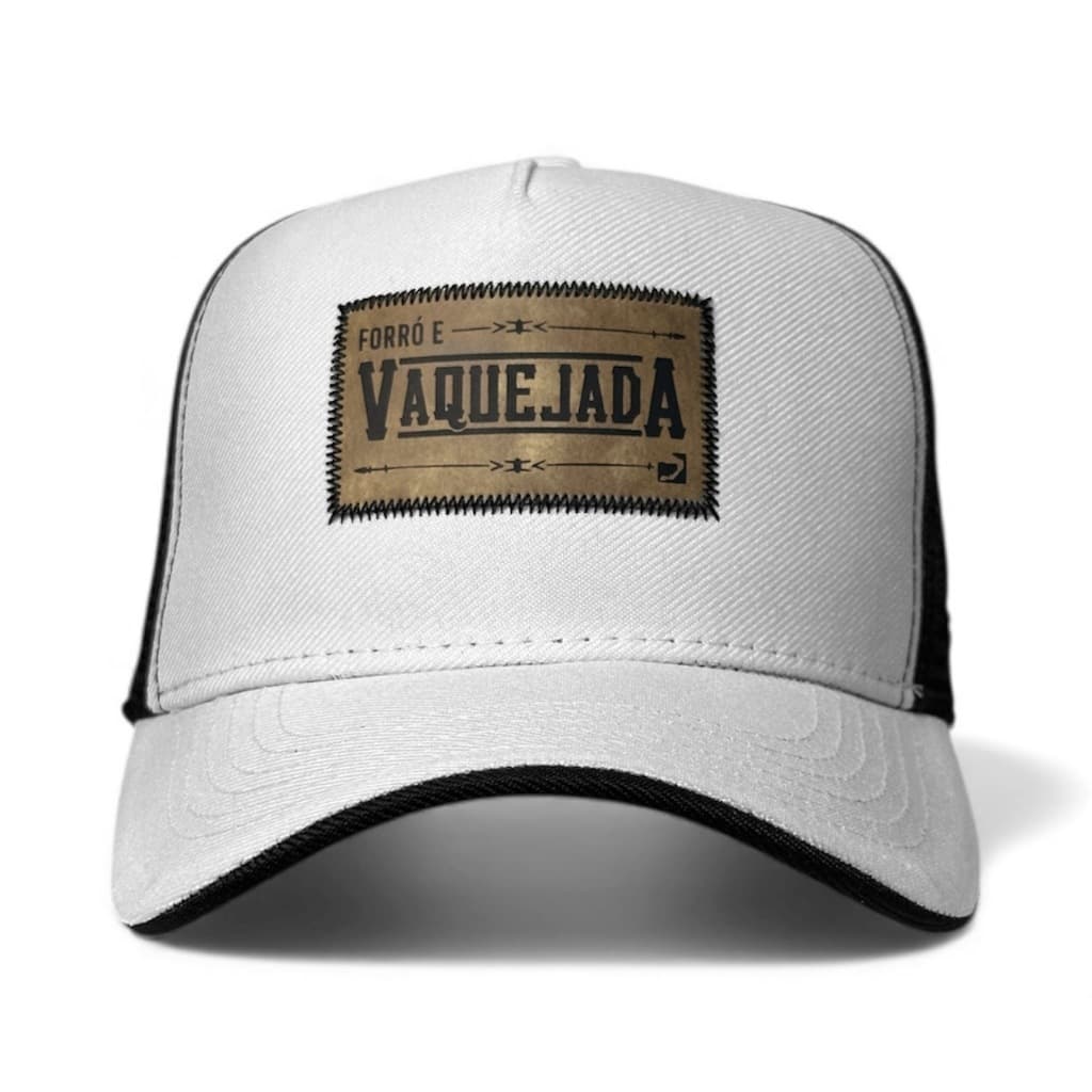 Boné Branco vaquejada premium trucker telinha original wildegar aba curva ajustavel