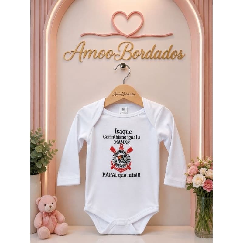 body com frase do Corinthians,body do Corinthians,romper do Corinthians