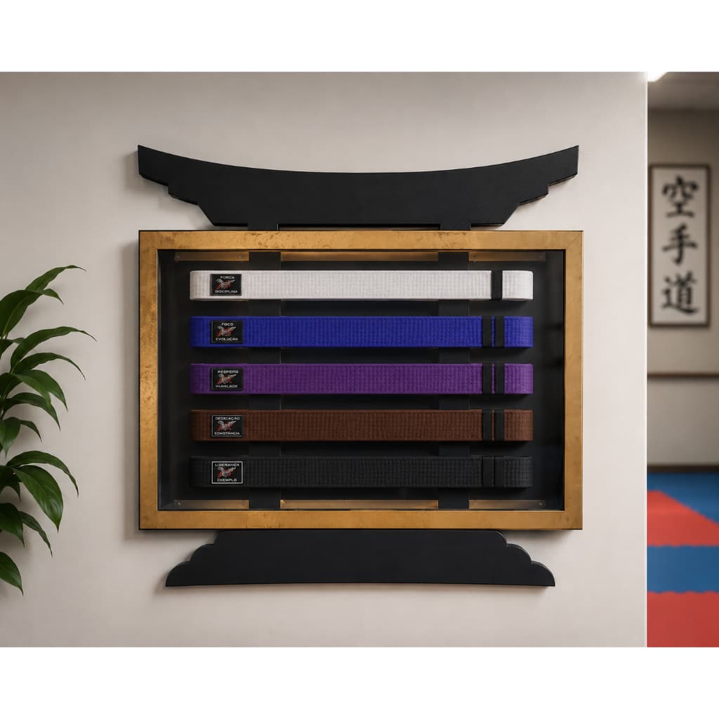 Expositor De Faixas Karate Ou Jiu-jitsu Mdf Com Visor 1267