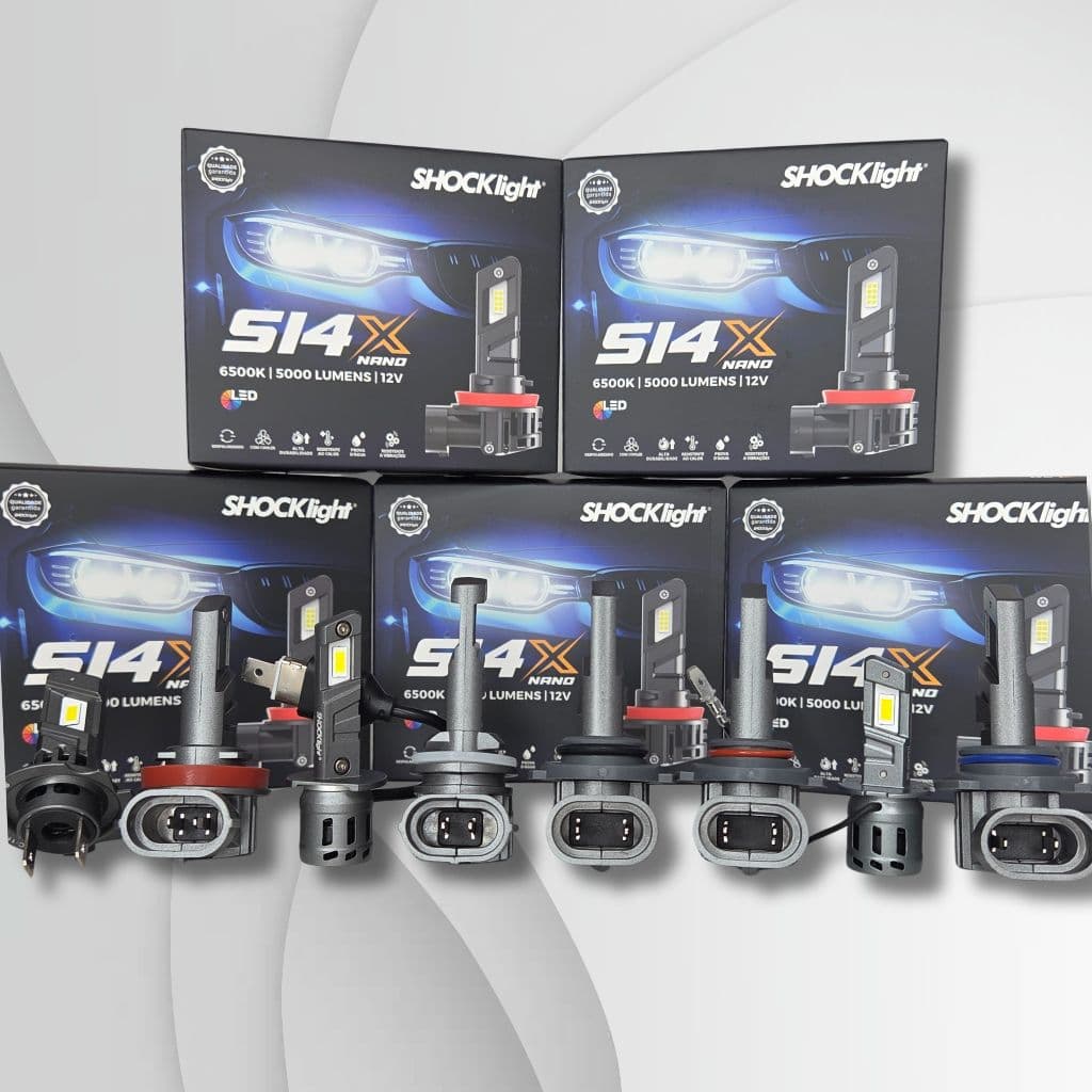 SHOCKLIGHT - Lâmpada Super Led Nano S14x 5000lm H4 H1 H3 H7 H11 Hb3 Hb4 h27 hir2