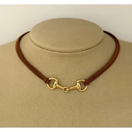 Gargantilha Country Bridão Dourado Ajustável Colar Feminino Boiadeira Cowgirl Vaqueira