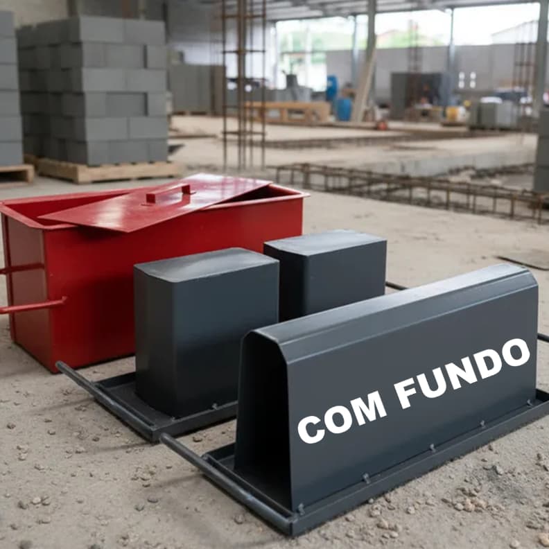 Kit Formas Bloco e Canaleta de Cimento de Vedação 14 COM FUNDO concreto feita em aço carbono