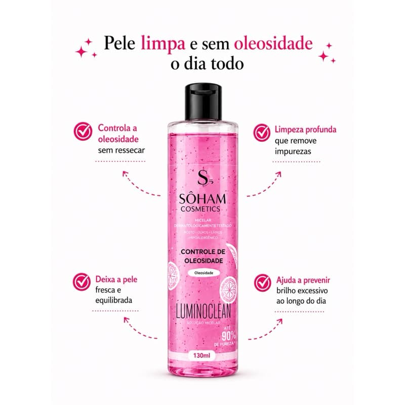 Água Micelar para pele OLEOSA - Soham 310ml