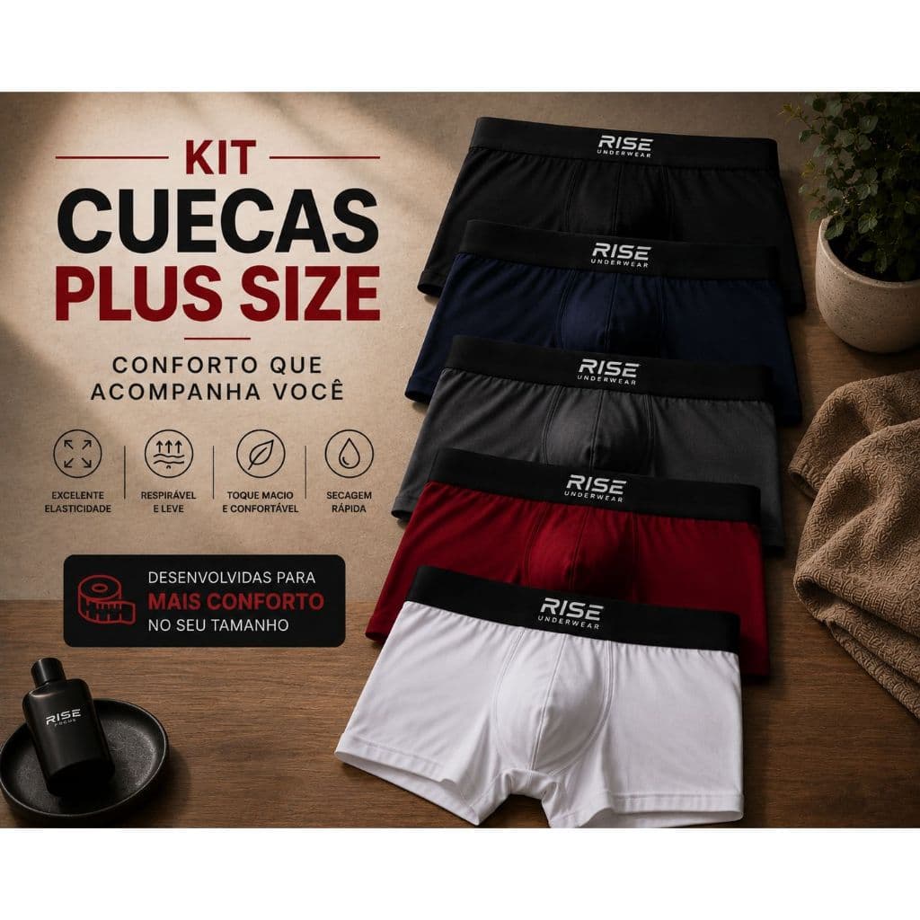 Kit Cueca Plus Size Masculina Boxer Microfibra Ideal Para Dia a Dia