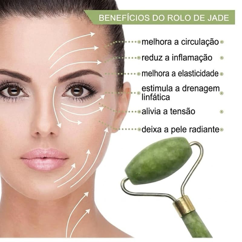 Facial massage roll-on ou roller de pedra de jade | massageador facial |