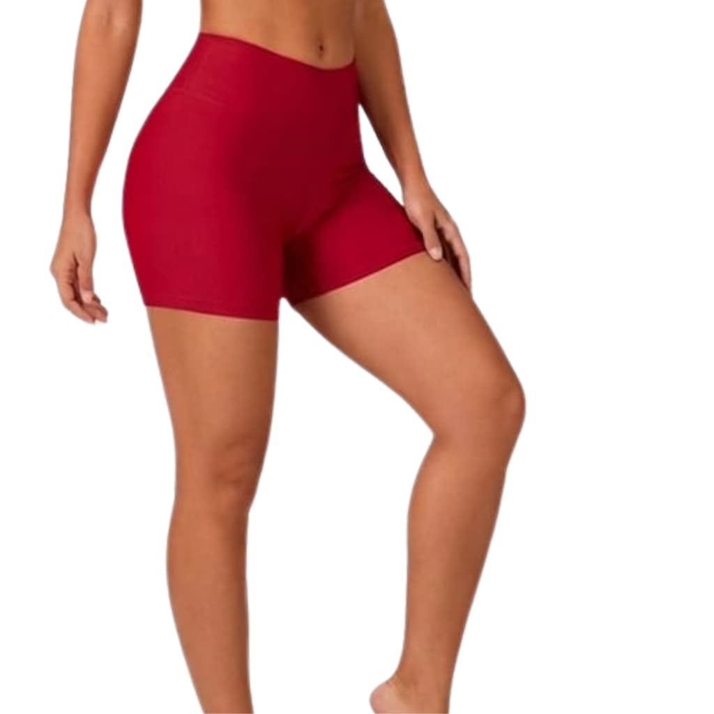 Shorts Academia Fitness Feminino suplex Sem transparência cintura alta para treino