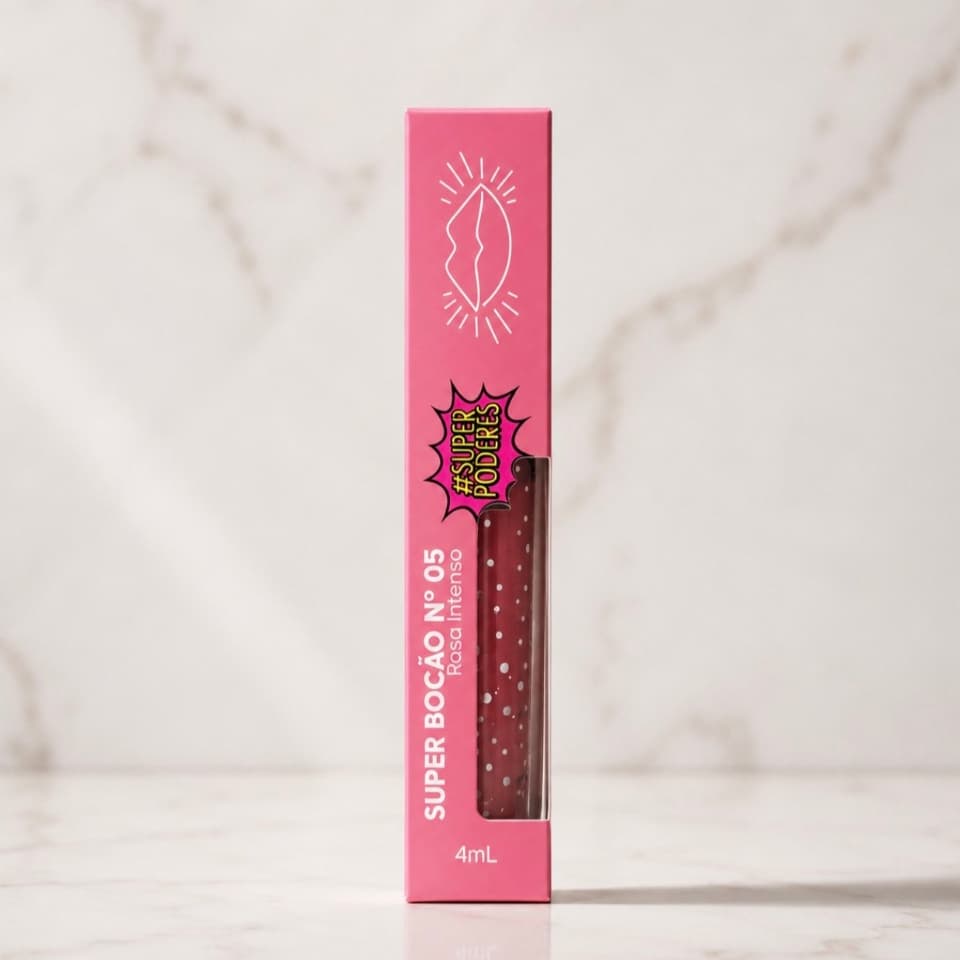 Gloss Labial Super Bocão Rosa Intenso Nº05 4ml Hidrata e Volumiza