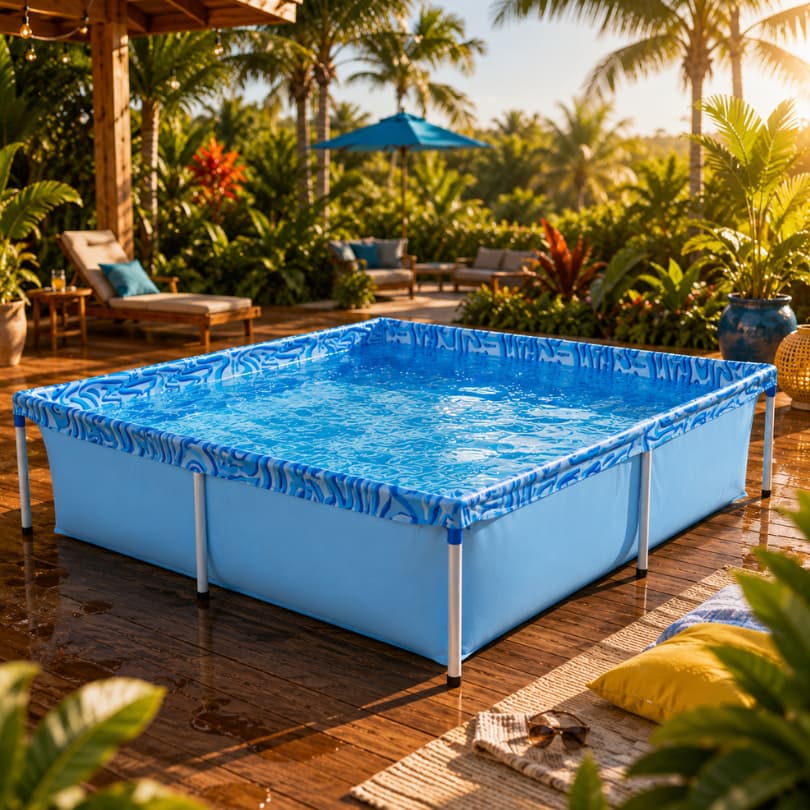 PISCINA INFANTIL ESTRUTURAL QUADRADA PVC REFORÇADA 1500 LITROS FACIL MONTAGEM MOR