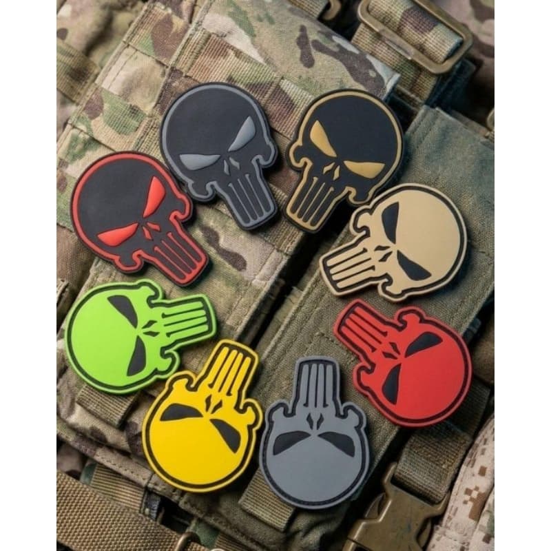 Patche Caveira Justiceiro Emborrachado Punisher 8x5,5cm | Velcro Militar Resistente Acessório para Farda, Mochila, top!