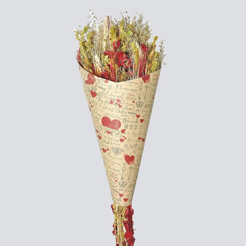 Buquê Flores Desidratadas Premium Vermelho Decoração Luxo