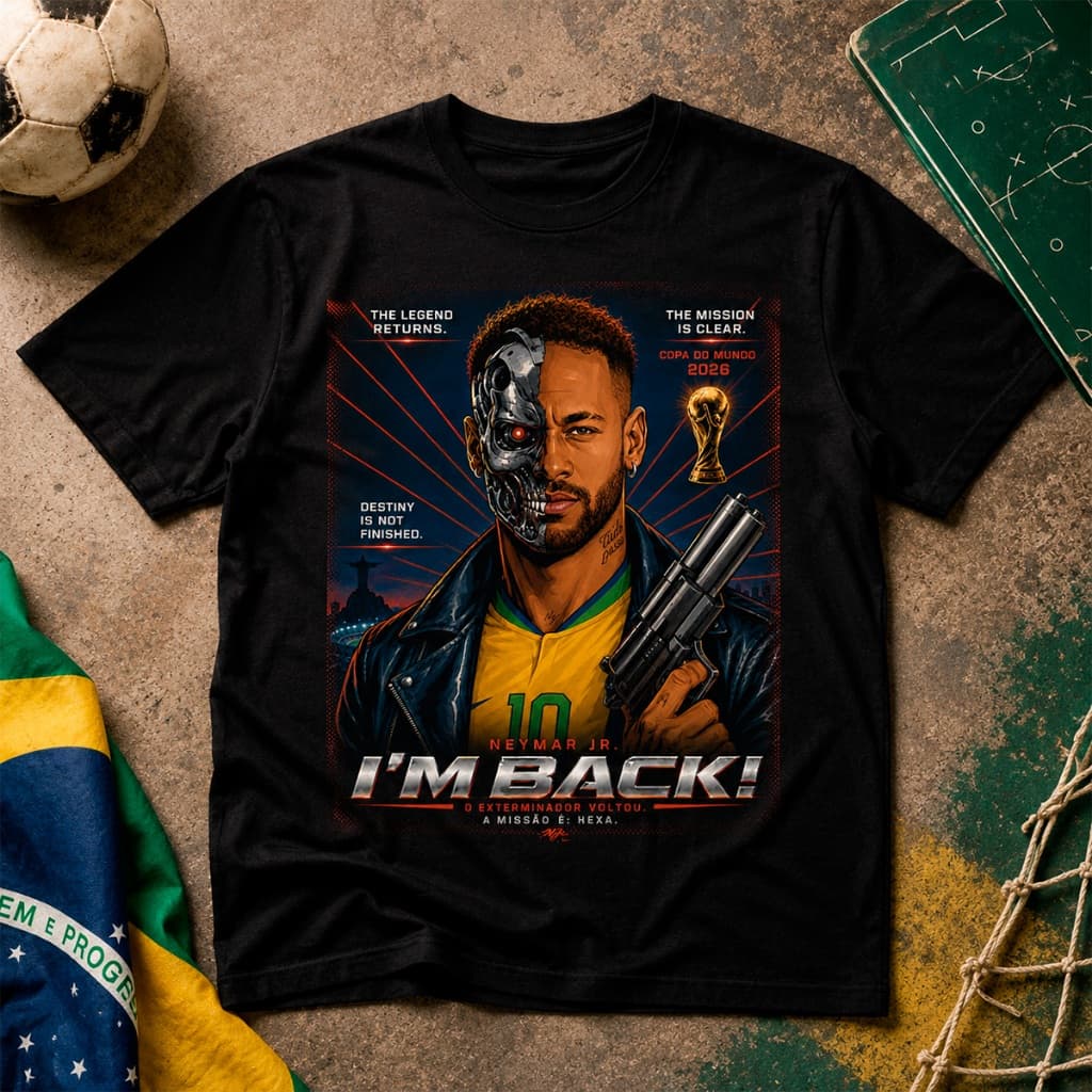 Camiseta Ney Im Back Exterminador do Futuro Camisa Brasil Copa Streetwear Oversized
