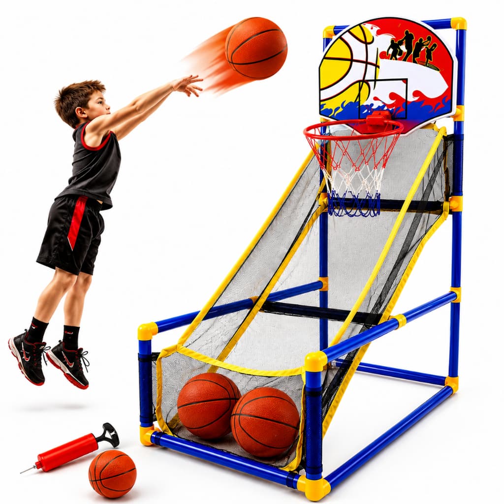 Kit Cesta de Basquete Infantil Com Bola Bomba Brinquedo Diversão