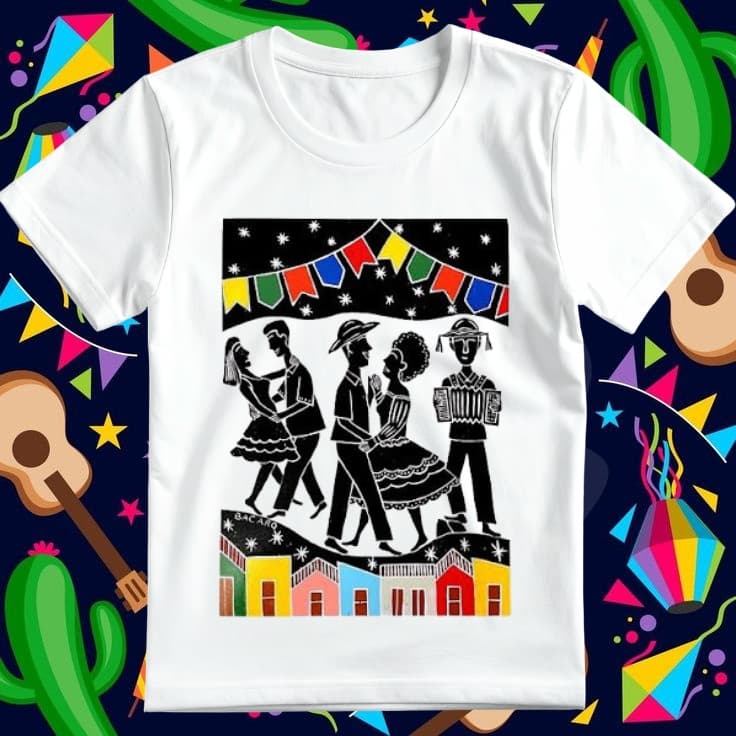 Camiseta Estampada Nordestina, Festa Junina, Comidas Típicas, São João, Arraiá