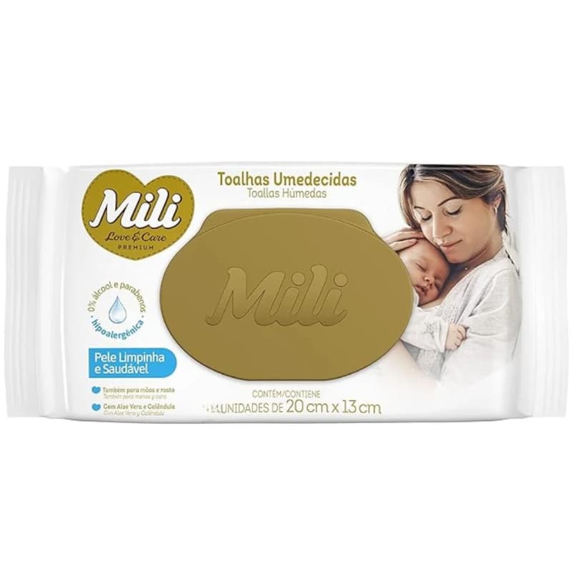 KIT 3PCT Toalha Umedecida Mili Love&Care com 96 Unidades