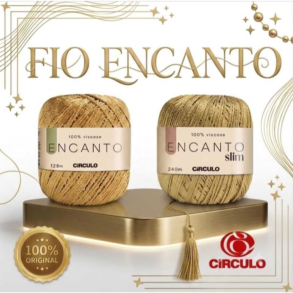 Linha Encanto Círculo Slim e Comum 100% Viscose Crochê Moda Artesanato Acabamentos