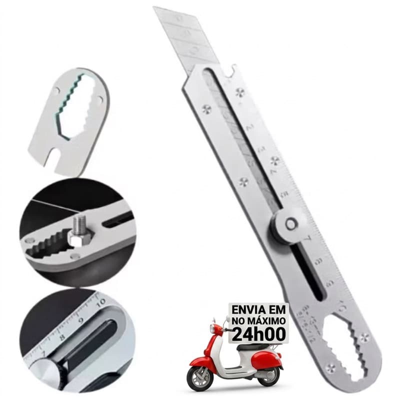 Estilete Profissional 18mm Com Trava Aço Inox Maciço