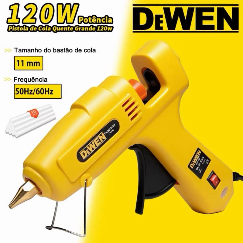 Máquina profissional de cola quente 120w+10 Bastões Ferramenta Ideal para Artesanato Secagem Rápida