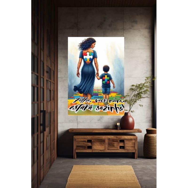 Quadros Decorativos Autismo TEA Filho Você Nunca Estará Sozinho Para Sala Quarto Escritório Decoração