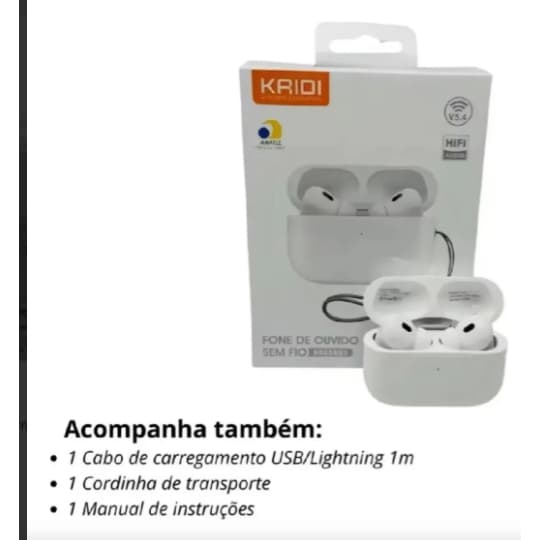 Fone Bluetooth Sem Fio Tws Kaidi Knc-5603 Para Ios E Android