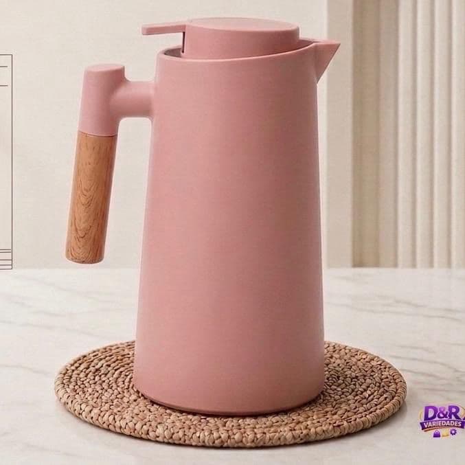 Garrafa Térmica Nórdica de Café| Rosa| 1L Mantém Quente e Frio
