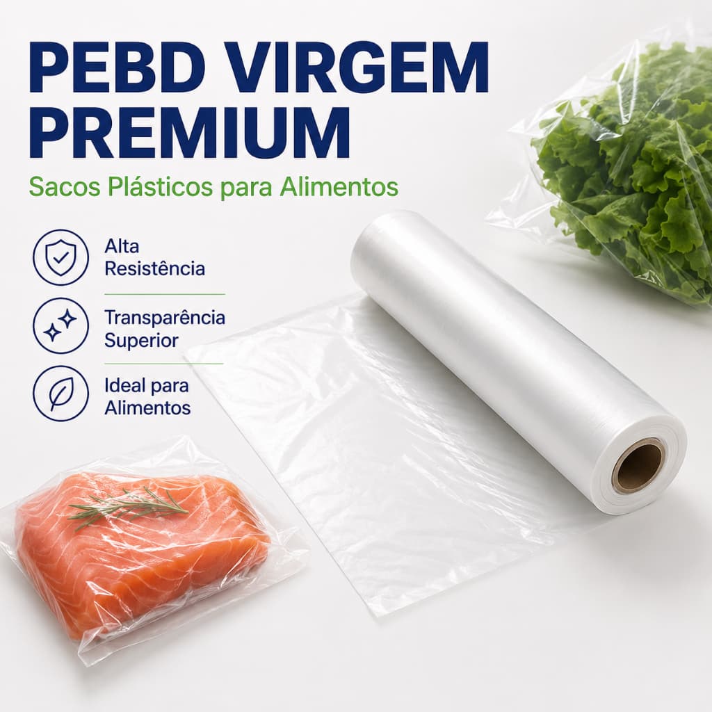 Saco Plástico Grande Reforçado Mais Resistência Conservação Segurança Delivery Alimentos Freezer