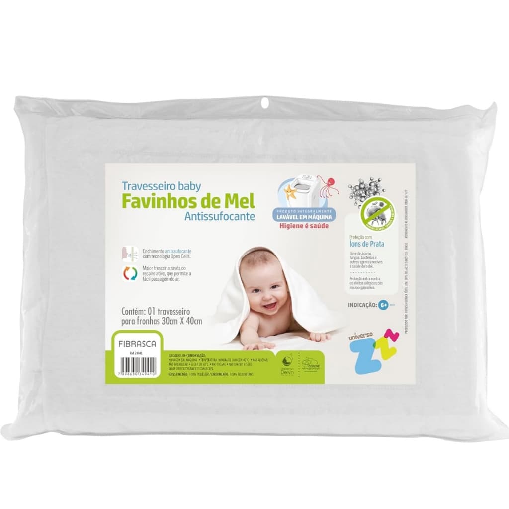 Travesseiro Bebe Recem Nascido Para Bebê Anti Sufocante Conforto 1 ano Menina Menino Antialérgico
