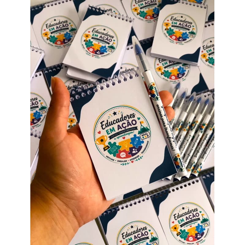 bloquinho de notas com caneta bloco espiral com caneta bloco de notas brinde corporativo