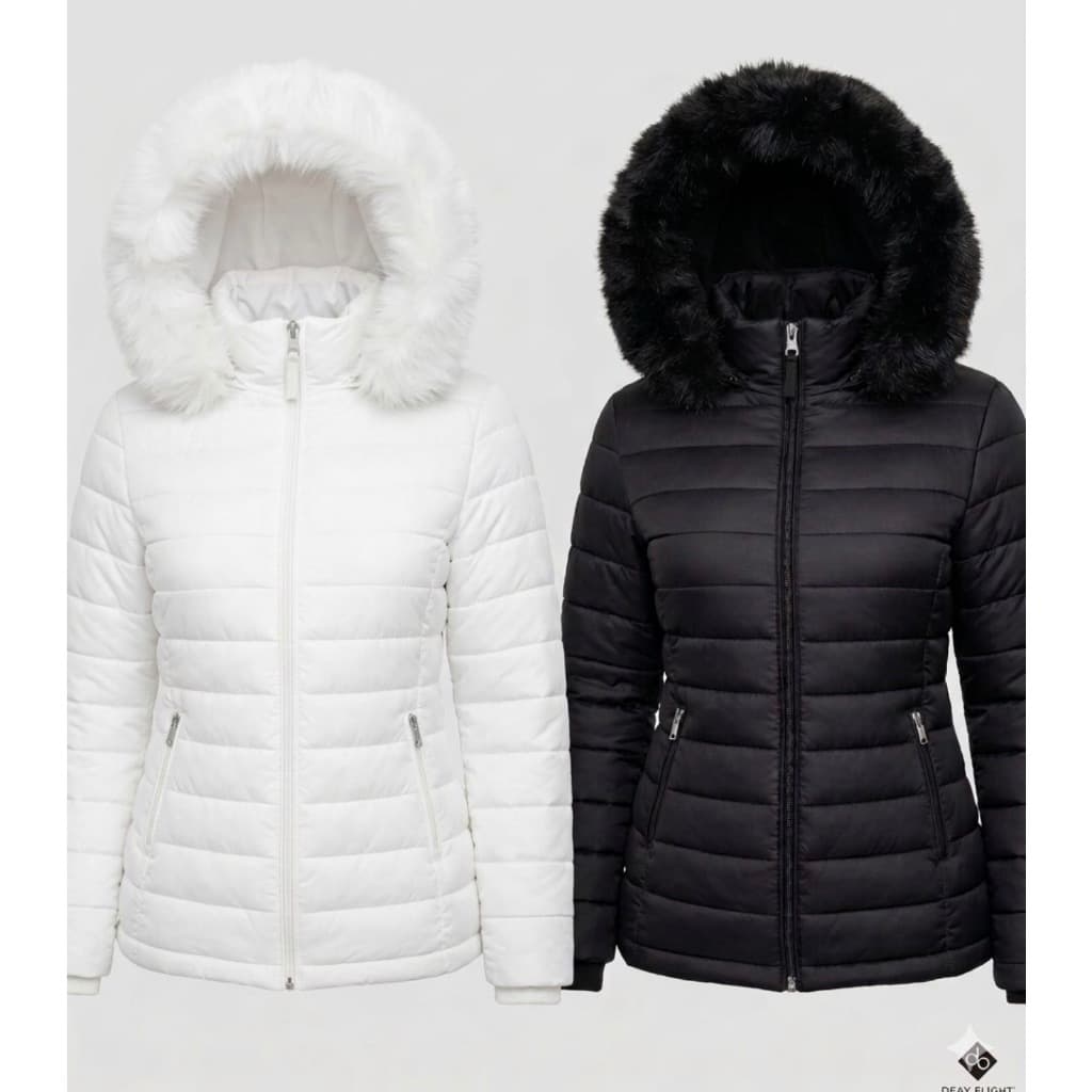 Kit 2 ou Unidade BOMBER Puffer Feminina com Pelinho no Capuz Ideal para Frio