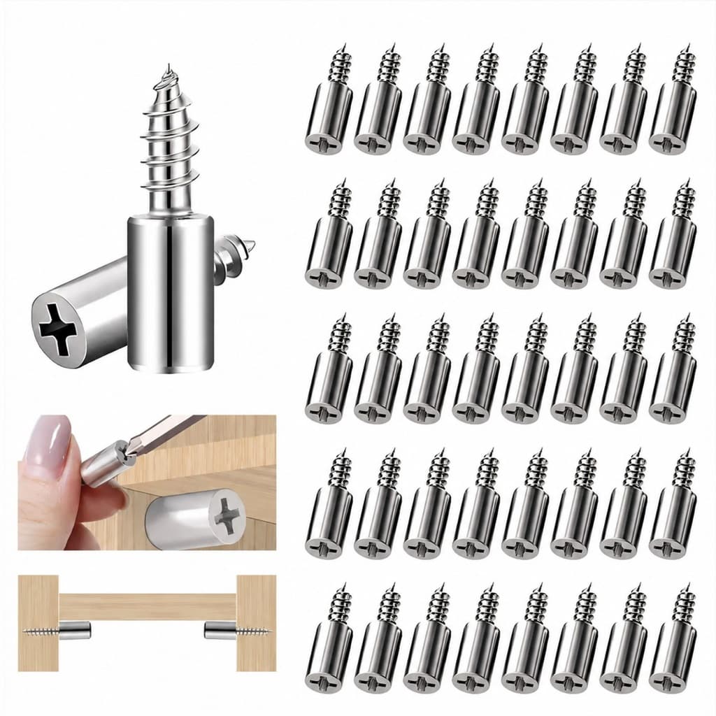 Kit 60/40/20 Suportes de Prateleira com Parafuso Auto-atarraxante Aço Inoxidável