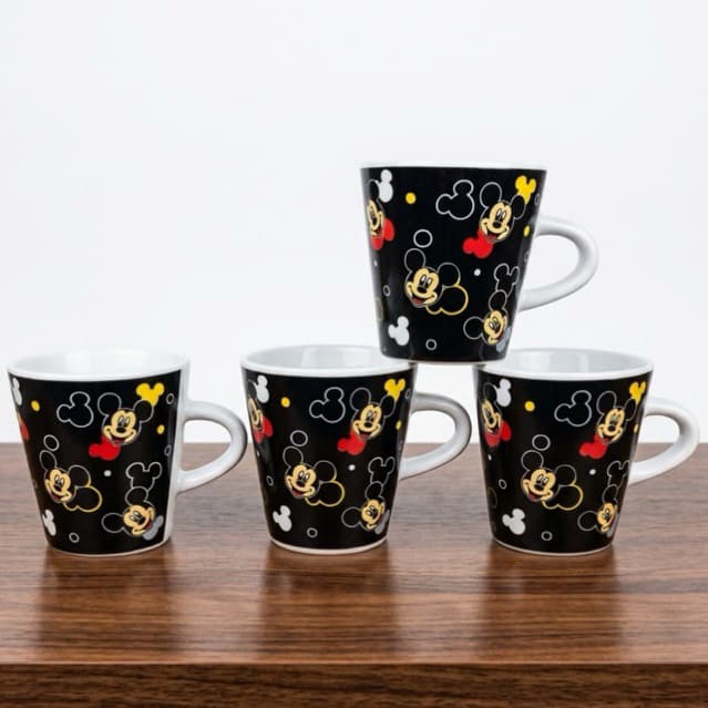 Kit Caneca Faixa preta Ursinho 120ml Xicara Chá Café Porcelana Personalizada Presente Elegante Taça Lenbrança