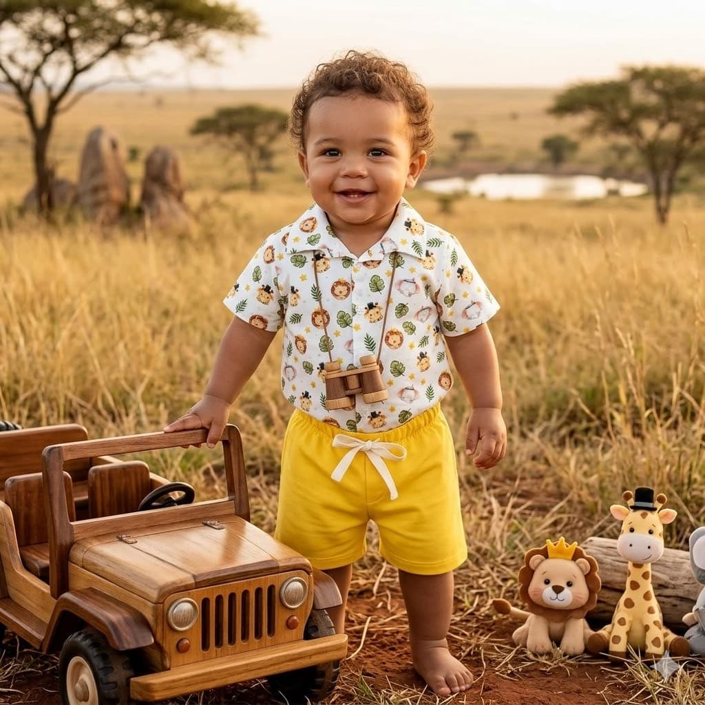 Conjunto Infantil Menino Safari Roupa Bebê Temática Estilosa