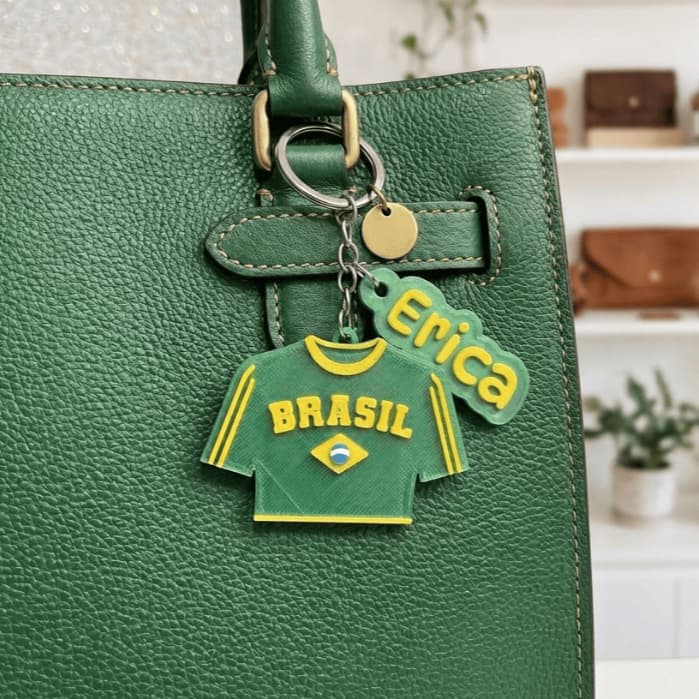 Chaveiro Personalizado Nome Copa Do Mundo Brasil Camisa Seleção Chaveiro De Mochila Bolsa Lembrancinha