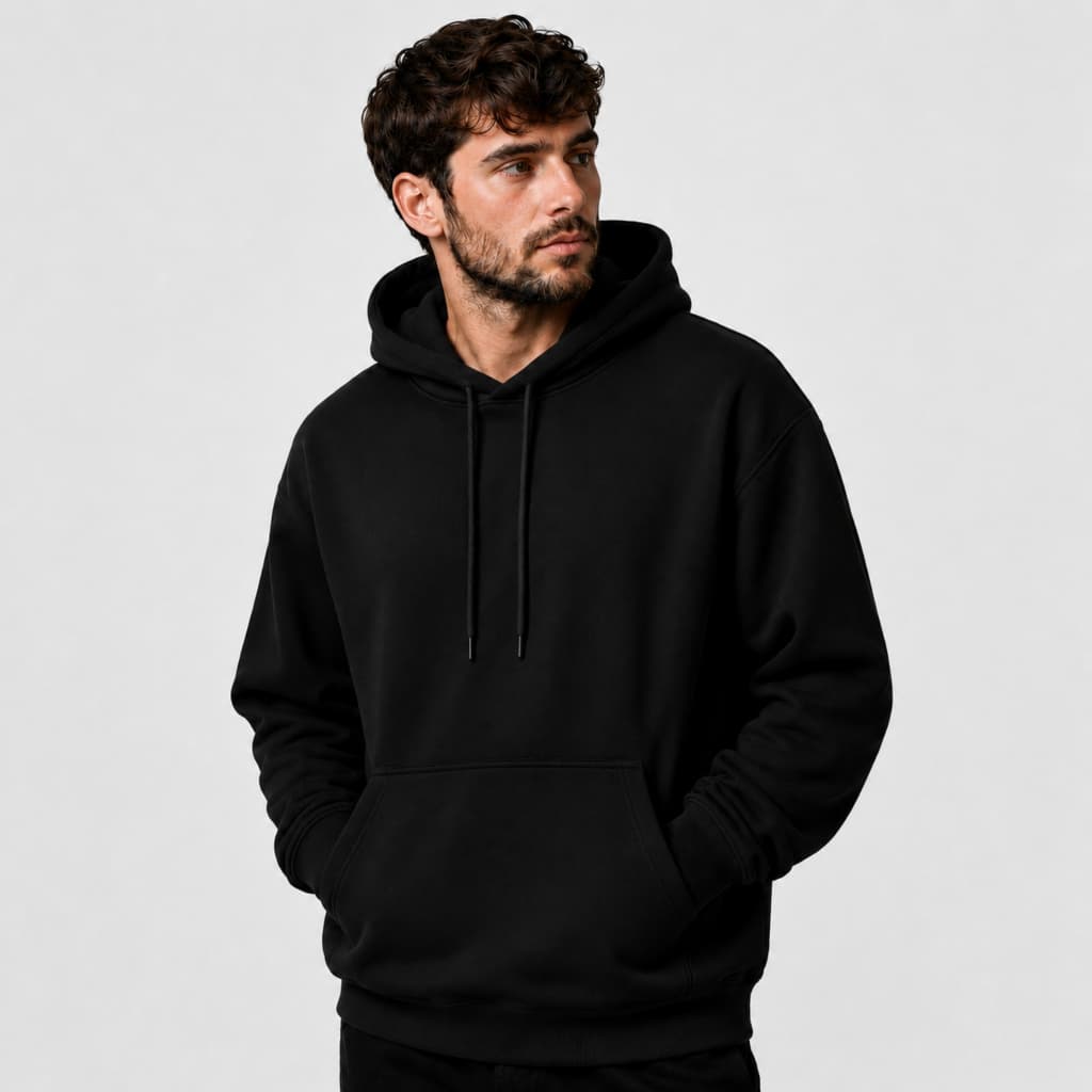 Moletom Canguru Masculino c/ Capuz e Regulagem Blusão c/ Punho Casual Básico Dia a Dia