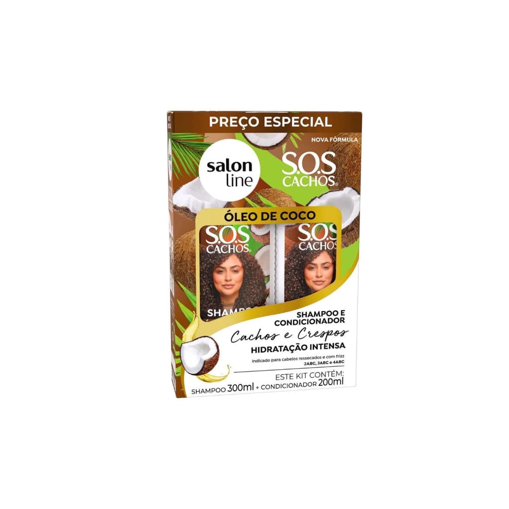 Kit Shampoo 300ml + Condicionador 200ml SOS Cachos