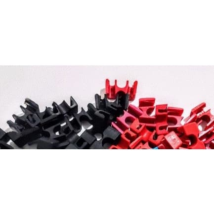 20 - Clip para Cabo Fio de Moto Preto e Vermelho - Suporte Clip Adaptador Hashi