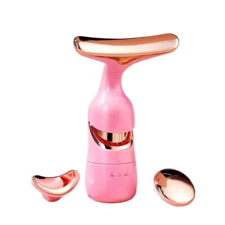 Massageador Facial Elétrico 3 em 1 para Rosto e Pescoço Massageador Vibratório de Beleza