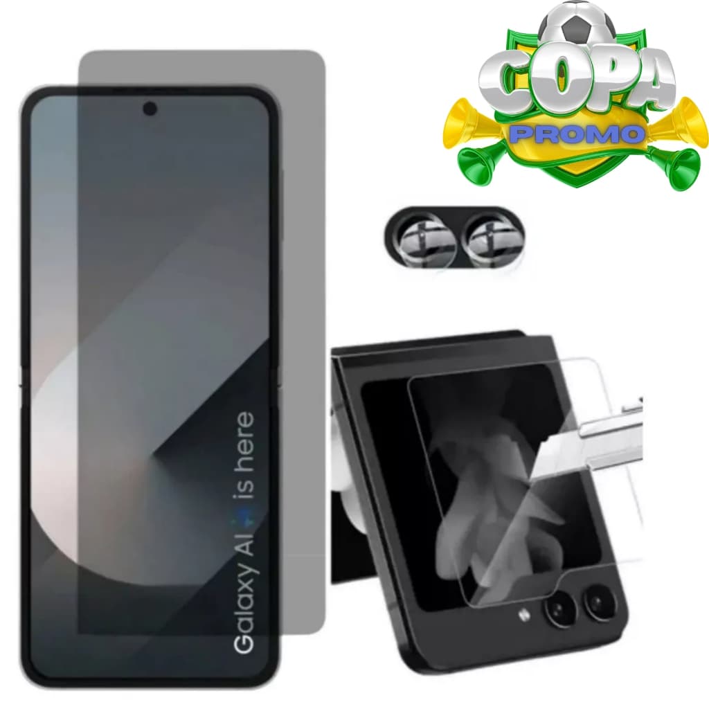 Pelicula Privacidade Para Z Flip 6 + Película Traseira + Camera