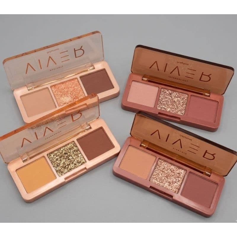 trio paleta de sombra ruby rose viver cor nude e amarelo para usar na copa