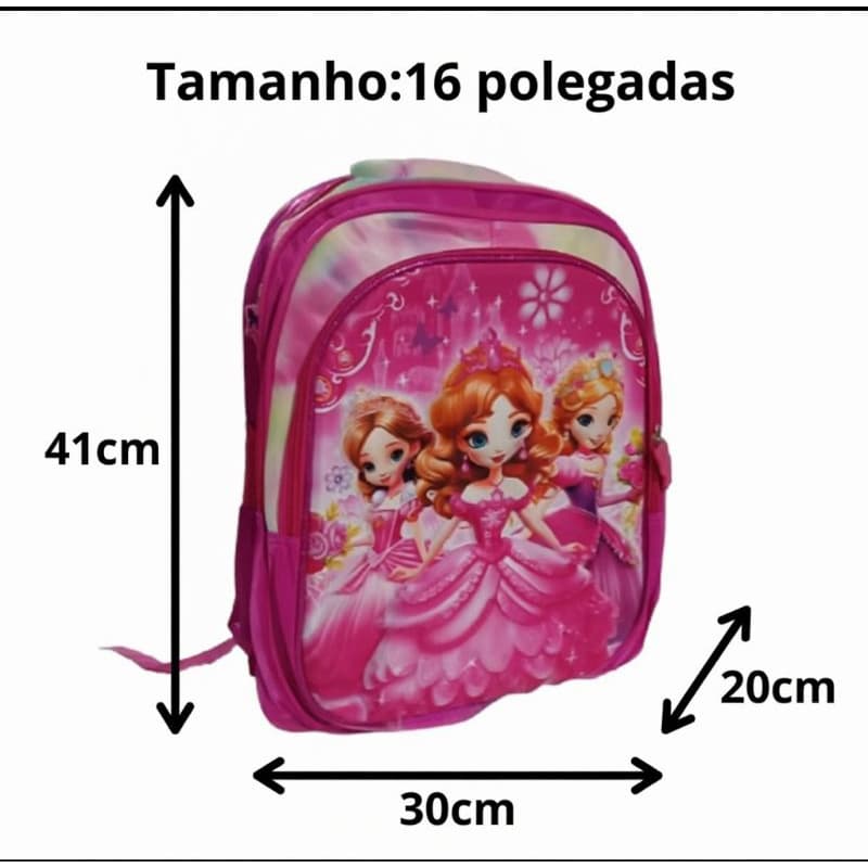 Mochila Infantil 3D Escolar Personagens Fofa Espaçosa Resistente Tendência