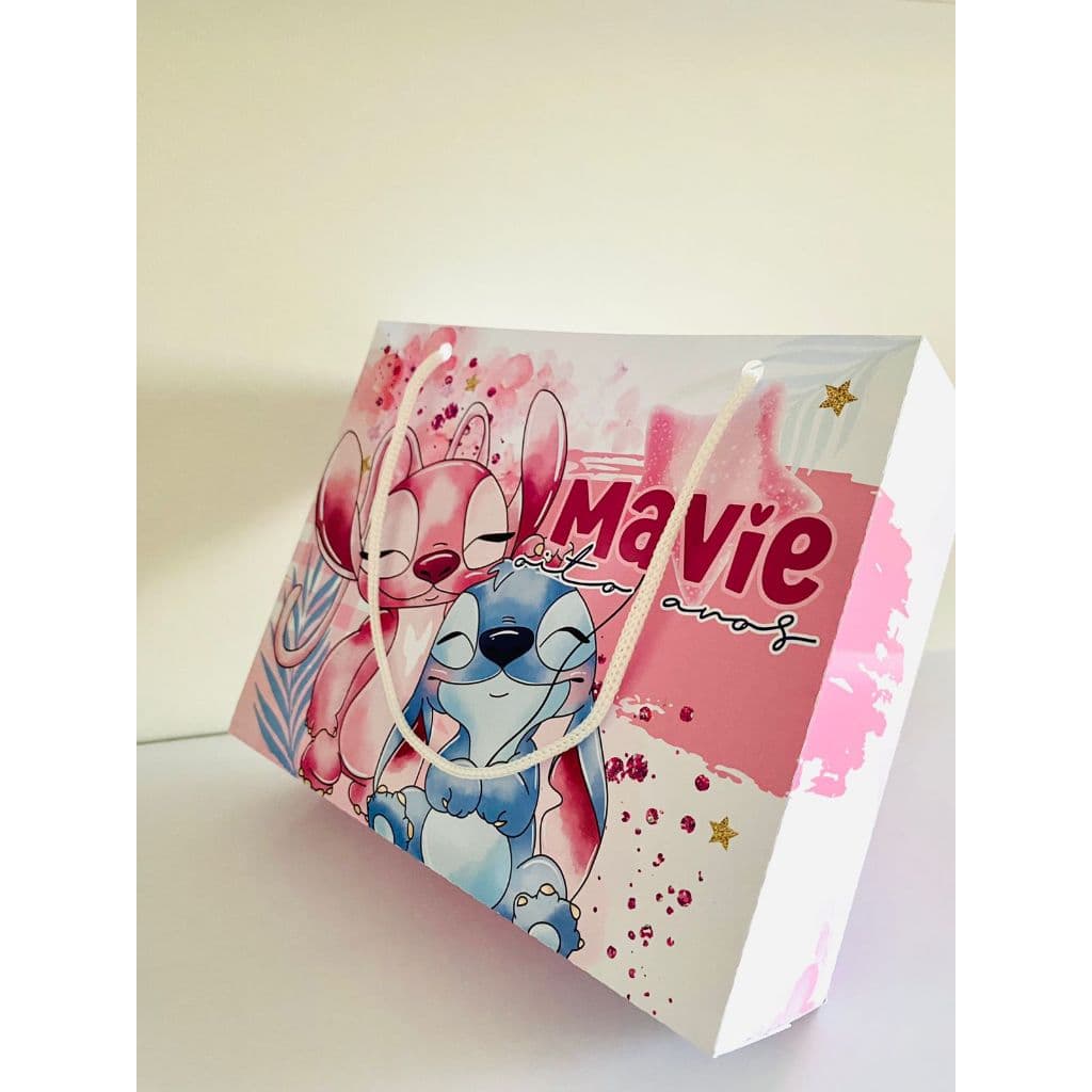 Pegue e monte Sacolinha Lilo Stich,Personalizada Com Nome e Idade/Festa Aniversário/comemoração /menina