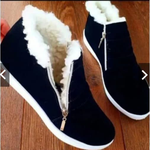 Bota com pelos super confortável frio botinha peluciada super confortável