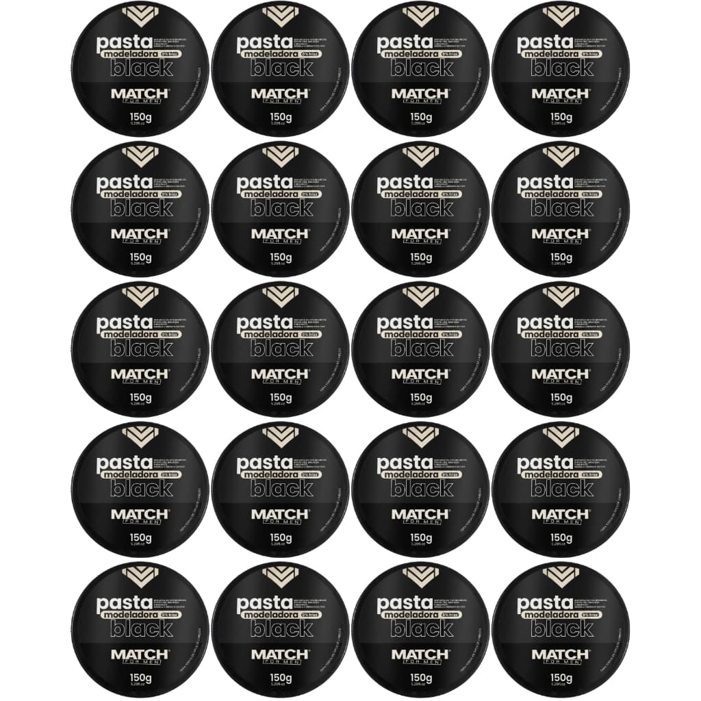 Kit 20 Pomada Black Match For Man 150g Pigmentante Disfarça Fios Branco