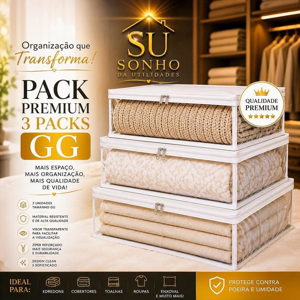 Kit Premium Organizadores GG SU Sonho | Organização Sofisticada