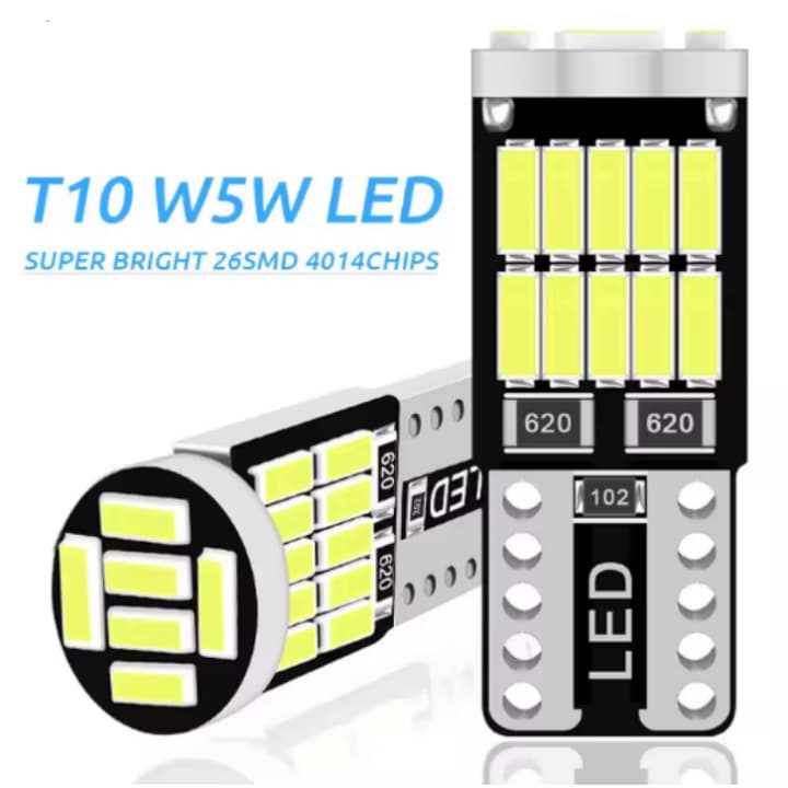 Lâmpadas T10 Led Pingão W5W, Com Canbus, 26 Leds, 6000k, 12v