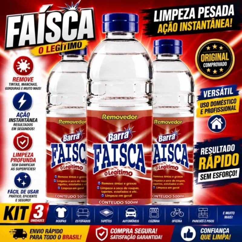 Removedor Multiuso Faísca 500ml – Alta eficiência para uso doméstico ou profissional